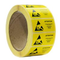 218-613 RS PRO Yellow Paper Safety Labels, Attention, Observe Precautions For Handling. Electrostatic Sensitive Devices-Text