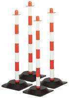 post-rubber-base-redwht-pk-4 Brady Red & White PE Barrier Post