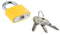 50868-t65al40-yellow ABUS Key Weatherproof Aluminium, Steel Safety Padlock, 6.5mm Shackle, 43mm Body
