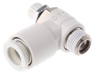 as2201f-01-08s SMC AS Series Threaded Speed Controller, R 1/8 Male Inlet Port x R 1/8 Male Outlet Port x 8mm Tube Outlet Port