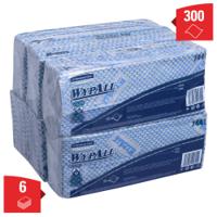 7441 WYPALL WypAll® X50 Critical Clean™  Blue Cloths for Surface Cleaning, Dry Use, Box of 50, 418 x 221mm, Repeat Use