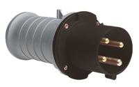 2cma166754r1000 Amphenol Industrial, 2CMA1 IP44 Black 3P+E Industrial Power Plug, Rated At 63A, 500 V