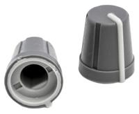 467-6718 RS PRO 13mm Grey Potentiometer Knob for 6.4mm Shaft D Shaped
