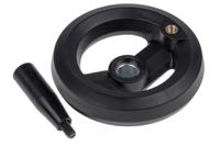 161-1993 RS PRO Black Glass-Fibre Reinforced Technopolymer Hand Wheel, 126mm diameter