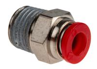 c01250628 Norgren Straight Threaded Adaptor, Push In 6 mm to R 1/4, Threaded-to-Tube Connection Style