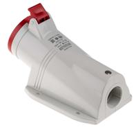 5133257 Scame IP44 Red Wall Mount 3P + N + E Right Angle Industrial Power Socket, Rated At 32A, 415 V