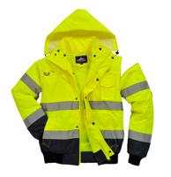 918-5983 Portwest Yellow Men Hi Vis Bomber Jacket, L