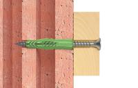 518886 Fischer Fixings Green Nylon Wall Plug, 50mm Length, 8mm Fixing Hole Diameter