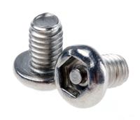 621-2782 RS PRO Plain Button Stainless Steel Tamper Proof Security Screw, M4 x 6mm