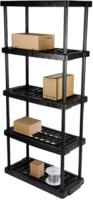 838-6563 RS PRO Black 5 Shelf PP Shelving Unit, 1760mm x 790mm, 390mm, 40kg Load