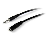 muhsmf1m StarTech.com Male 3.5mm Stereo Jack to Female 3.5mm Stereo Jack Aux Cable, Black, 1m MUHSMF1M