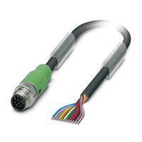 1430543 Phoenix Contact Male 12 way M12 to 12 way Unterminated Sensor Actuator Cable, 3 m