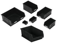 909-6902 RS PRO PP Storage Bin, 90mm x 100mm x 50mm, Black