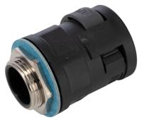 nvnv-m253-11 PMA Straight, Conduit Fitting, 23mm Nominal Size, M25, PA with metal thread, Black IP68 rating