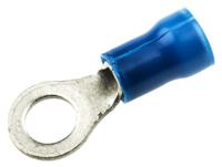 130102 TE Connectivity, PLASTI-GRIP Insulated Crimp Ring Terminal, M5 Stud Size, 1mm² to 2.6mm² Wire Size, Blue