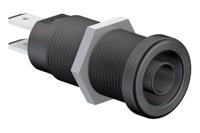 669131-21 Staubli Black Female Banana Socket, 4 mm Connector, Tab Termination, 20A, 1000V, Nickel Plating