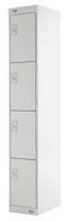 521-368 RS PRO 4 Door Steel Grey Industrial Locker, 1800 mm x 300 mm x 450mm