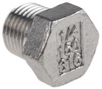 499-3394 RS PRO Stainless Steel Pipe Fitting Hexagon Plug, Male R 1/4in