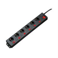 00137259 Hama 6 Gang Power Distribution Unit, 1.4m Cable, 16A, 250 V, Surge Protected