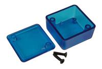 1551mtbu Hammond 1551 Series Translucent Blue ABS Enclosure, IP54, Flanged, Translucent Blue Lid, 35 x 35 x 20mm