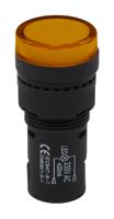909-2480 RS PRO, Panel Mount Yellow LED Pilot Light, 16mm Cutout, IP40, Round, 230V ac