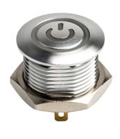 175-8731 RS PRO Illuminated Push Button Switch, Momentary, Panel Mount, 16mm Cutout, SPST, Blue LED, 36V dc, IP67