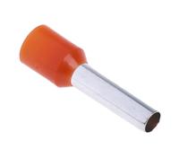 458-730 RS PRO Insulated Crimp Bootlace Ferrule, 12mm Pin Length, 2.8mm Pin Diameter, 4mm² Wire Size, Orange