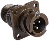 97b-3100a-10sl-3p Amphenol Limited, 97B, Brass 3 Way Wall Mount MIL Spec Circular Connector Receptacle, Pin Contacts,Shell Size 10SL,