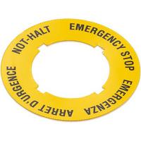 5762041070400 RAFI Labels for Use with Construction Machinery, Handheld Terminals, Industrial Robots, Emergency Stop, Not Halt,
