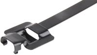 547-4399 RS PRO Cable Tie, Releasable, 230mm x 10 mm, Metallic 316 Stainless Steel, Pk-100