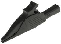 669521-21 Staubli Crocodile Clip 4 mm Connection, Brass Contact, 19A, Black