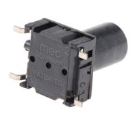 3esh9-150 MEC IP67 Black Button Tactile Switch, SPST 50 mA @ 24 V dc 9.9mm PCB