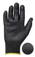 48126080 Ansell Edge Black Polyester Polyester Work Gloves, Size 8, Polyurethane Coating