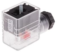811-8200 RS PRO 2P+E DIN 43650 B, Female Solenoid Valve Connector with Indicator Light, 48 V dc Voltage