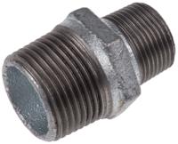 770245224 Georg Fischer Galvanised Malleable Iron Fitting Reducer Hexagon Nipple, Male BSPT 1in to Male BSPT 3/4in