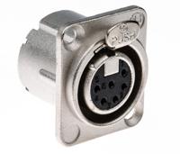 nc6fd-lx Neutrik Panel Mount XLR Connector, Female, 50 V, 6 Way, Silver over Nickel Plating
