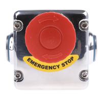 231001 IDEM ES Series Twist Release Emergency Stop Push Button, Surface Mount, 2NC + 1NO, IP69K