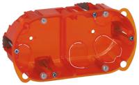 0-801-02 Legrand Batibox Orange Plastic Back Box, NF, 2 Gangs