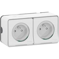 mur36027 Schneider Electric Mureva Styl Black, White Plug Socket, 2P + E Poles, 16A, Indoor, Outdoor Use