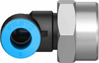 qslf-38-8-b Festo QS Series Elbow Threaded Adaptor, G 3/8 Female to Push In 8 mm, Threaded-to-Tube Connection Style, 153278