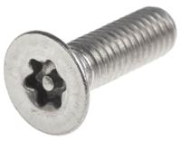 621-2603 RS PRO Plain Flat Stainless Steel Tamper Proof Security Screw, M6 x 20mm