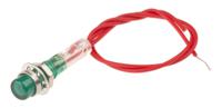 ind515205-240-tgrn CAMDENBOSS Green Neon Panel Mount Indicator, 240V, 6.4mm Mounting Hole Size, Lead Wires Termination