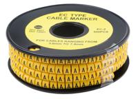 812-0963 RS PRO Slide On Cable Markers, Black on Yellow, Pre-printed "A", 3.6 → 7.4mm Cable