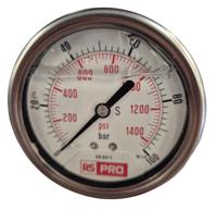 179-978 RS PRO BSP 1/4 Analogue Pressure Gauge 100bar Bottom Entry 63mm Outside Diameter