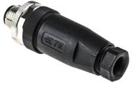 t4111001041-000 TE Connectivity Circular Connector, 4 Contacts, Cable, M12 Connector, Plug, Male, IP67, T411 Series