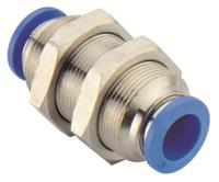 235-1214 RS PRO PMM Series Bulkhead Tube-to-Tube Adaptor, Tube-to-Tube Connection Style