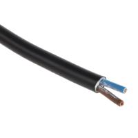 775-6104 RS PRO 3182Y 1.5 mm² 2 Core Power Cable, H05VV-F, Black PVC, 100m