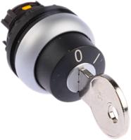 216881-m22-ws Eaton RMQ Titan 2-position Key Switch Head, Momentary, 23mm Cutout