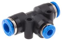 qst-6-4 Festo QST Series Tee Tube-to-Tube Adaptor Push In 4 mm, Push In 6 mm to Push In 6 mm, Tube-to-Tube Connection Style,