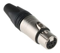 nc6fxx Neutrik Cable Mount XLR Connector, Female, 50 V, 6 Way, Silver over Nickel Plating